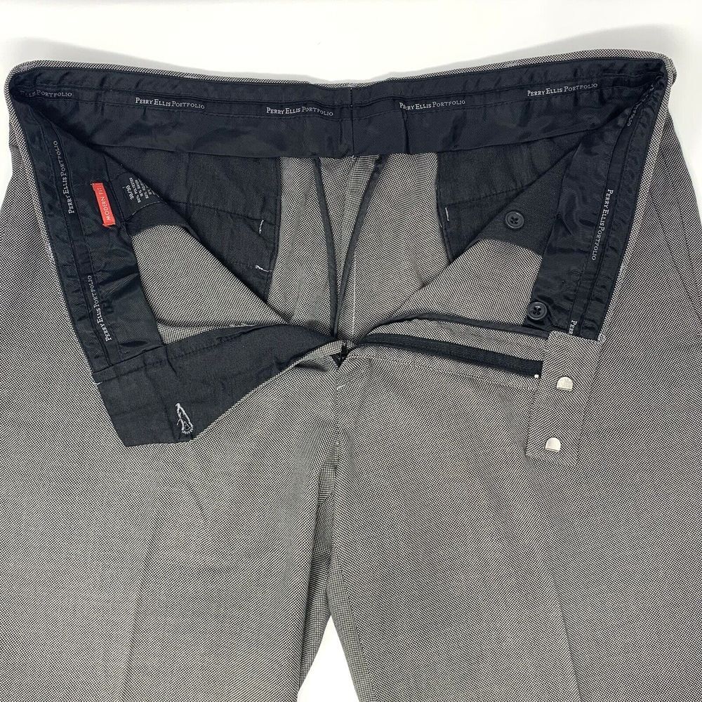 Perry Ellis Modern Fit Brown Geometric Flat Front Men's Pants Size W38 L30 - Picture 6 of 8